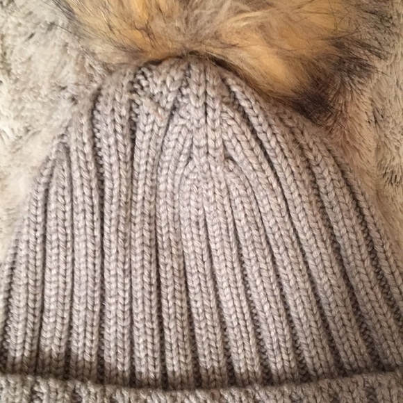 J. Crew Gray and Brown Ribbed Knit Hat with Pom-Pom - Picture 9 of 13
